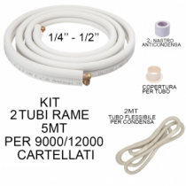 KIT tubi rame 5 Mt Cartellati montaggio climatizzatore 9000/12000 1...