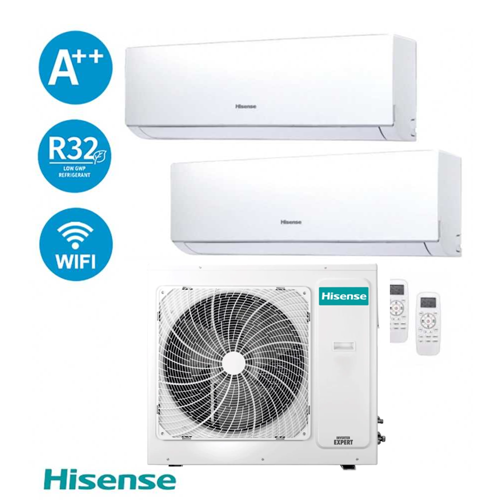 Climatizzatore Hisense Dual Inverter 9+18 7,2kW Serie New Comfort 9...